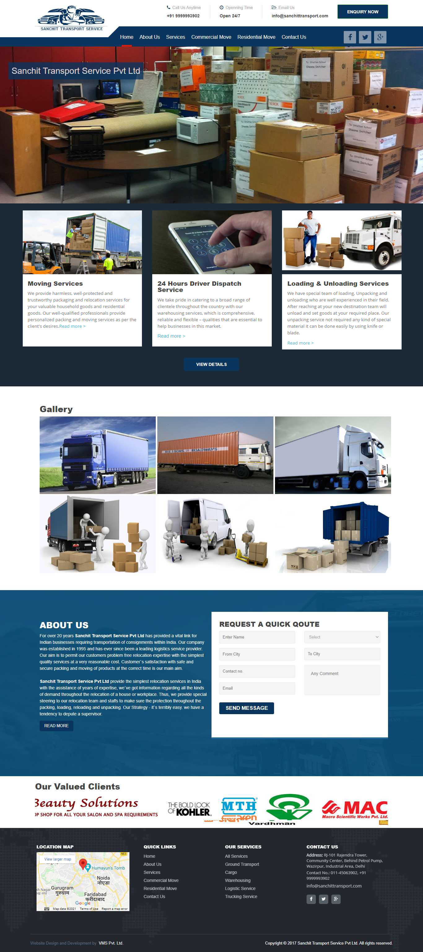 Website layout