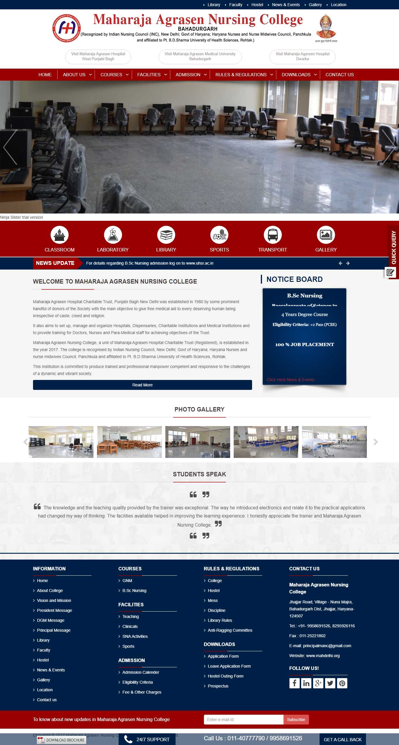 Website layout